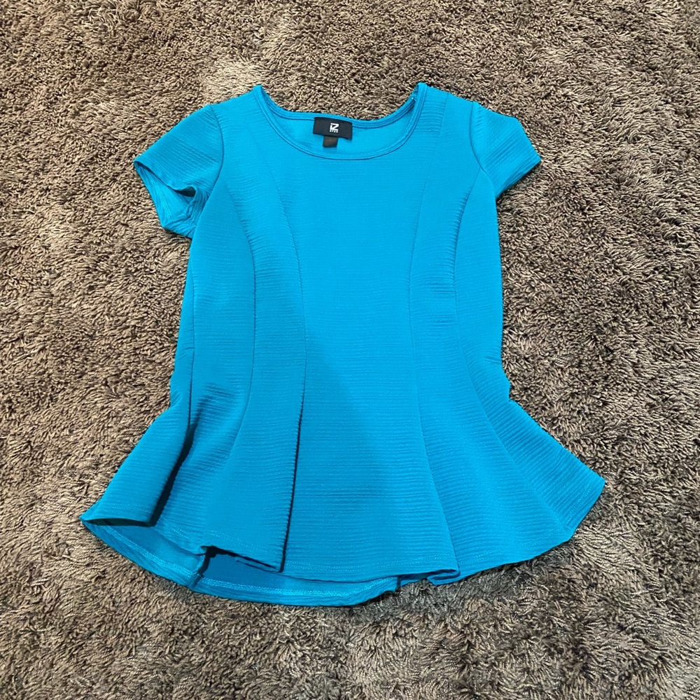 iz byer teal peplum top size m